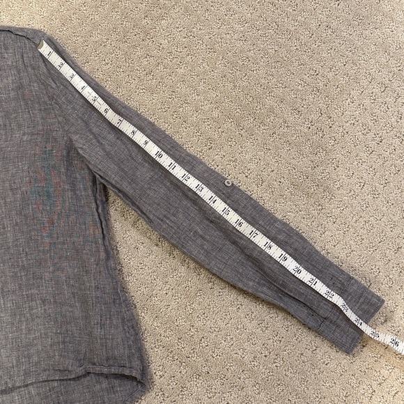 Saks Fifth Avenue Linen V-neck Tunic. Gray size small - Picture 8 of 9